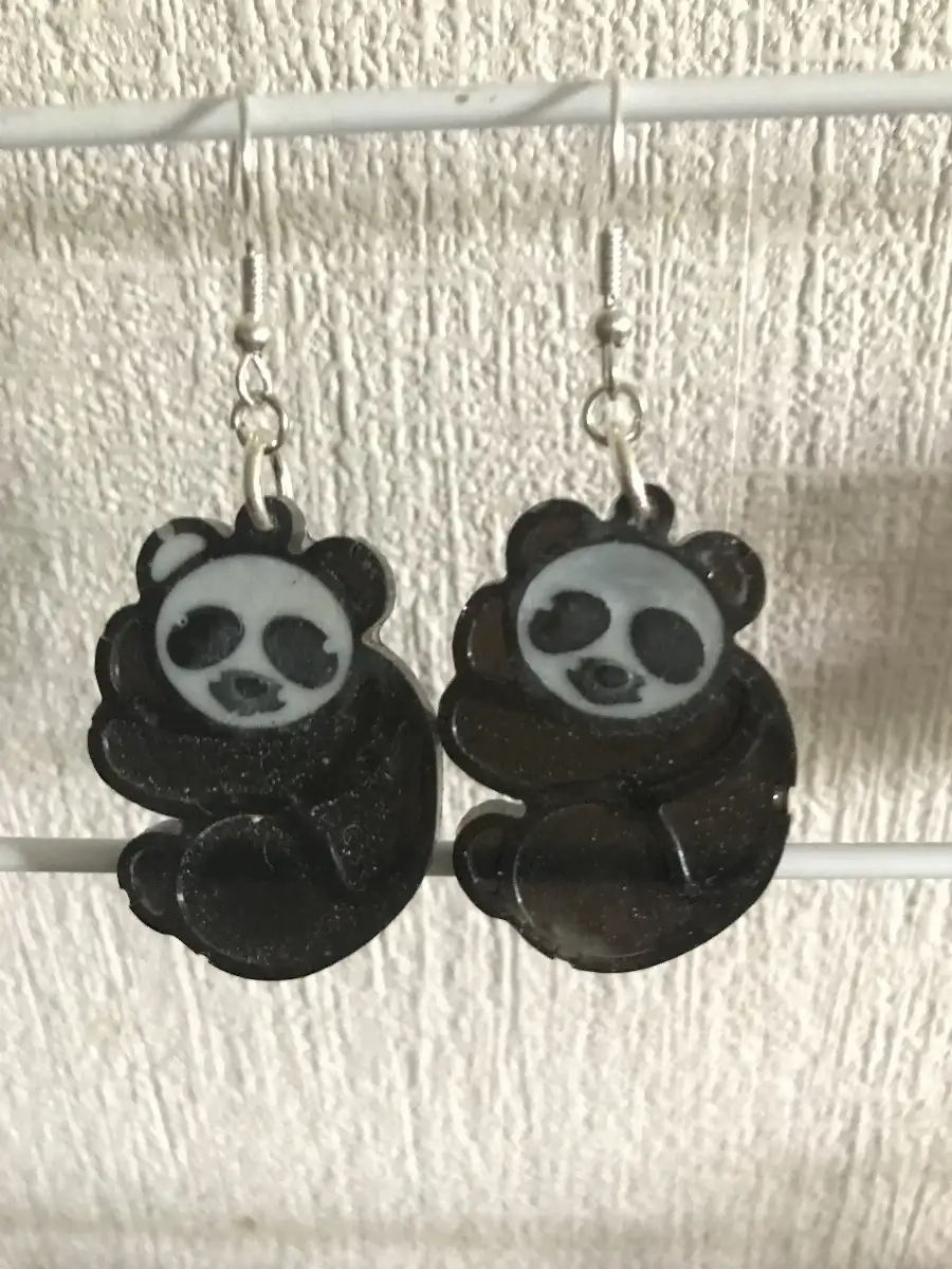 boucles d' oreilles panda